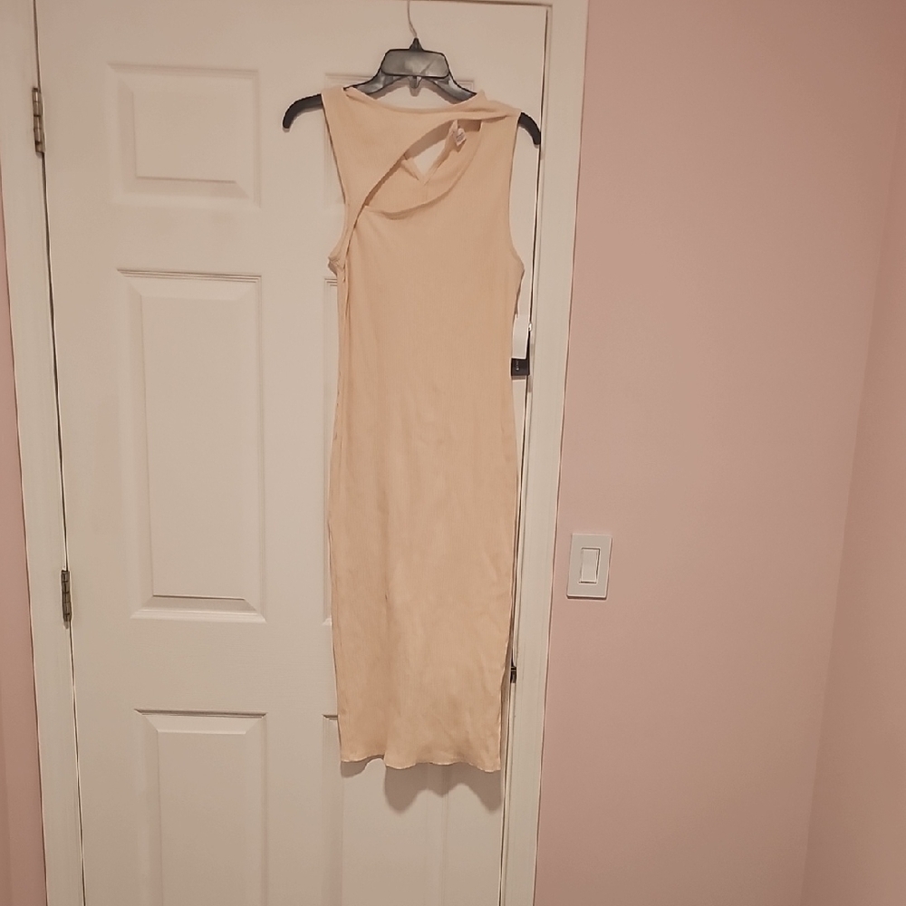 Melrose and Market Cream One Shoulder Sheath Dress